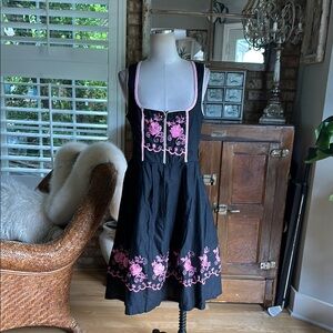 SKANDAL Folk Midi German Bavarian Tyrol Dirndl Dress Oktoberfest Size 40